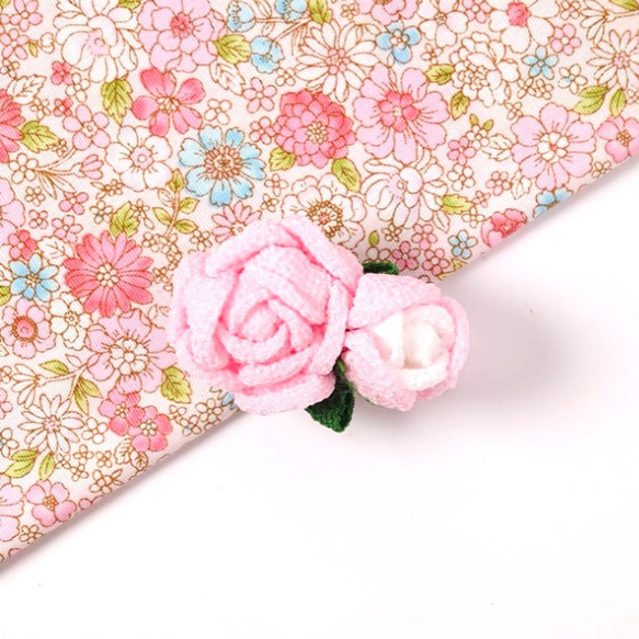 つまみ細工のおめかしベビークリップ 薔薇