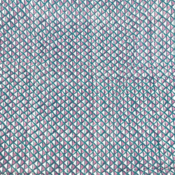 【50cm単位】ホワイトパープルピンク三角　インド　ハンドブロックプリント生地  コットン 4枚目の画像