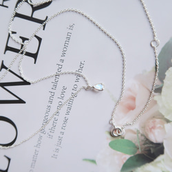 925純銀 小水滴 鑽面 月光石 天然石 項鍊 長鍊 短鍊 鎖骨鍊 免費送禮包裝 第10張的照片