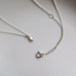 925純銀 小水滴 鑽面 月光石 天然石 項鍊 長鍊 短鍊 鎖骨鍊 免費送禮包裝 第8張的照片