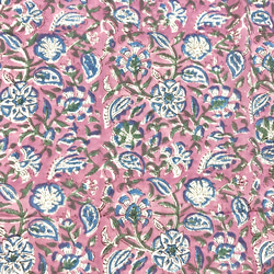 【50cm單位】紫粉藍花印度手工塊印花布料棉質 第3張的照片
