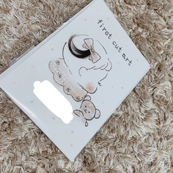 ファーストカットアート♪高級紙に印刷/女の子用・男の子用/手書き/リボン/水彩画/胎毛筆/ヘアカットアート 9枚目の画像