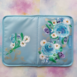 B6革風マルチファスナーケース トールペイント 手書き ハンドメイド