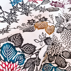 ”和で魅せる”フレアーロングワンピース 着物リメイク リボン ドレス 衣装 演奏会  白黒  M〜LL (B5803) 8枚目の画像