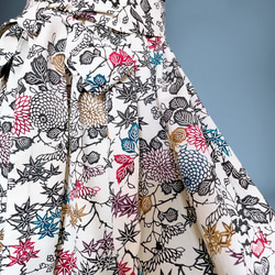 ”和で魅せる”フレアーロングワンピース 着物リメイク リボン ドレス 衣装 演奏会  白黒  M〜LL (B5803) 13枚目の画像