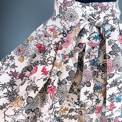 ”和で魅せる”フレアーロングワンピース 着物リメイク リボン ドレス 衣装 演奏会  白黒  M〜LL (B5803) 2枚目の画像