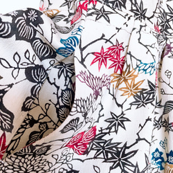 ”和で魅せる”フレアーロングワンピース 着物リメイク リボン ドレス 衣装 演奏会  白黒  M〜LL (B5803) 6枚目の画像