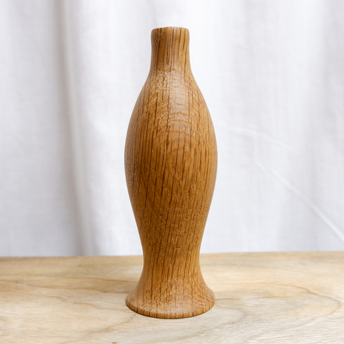 無垢の木の一輪挿し・楢3（ドライフラワー専用）花器 花瓶 ナラ