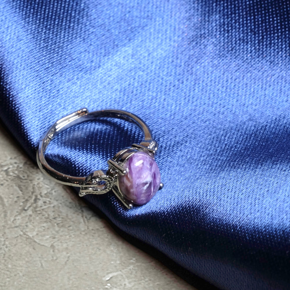 紫龍晶水晶戒指 天然療癒晶石 活口戒指 能量礦石 FREE SIZE 第1張的照片
