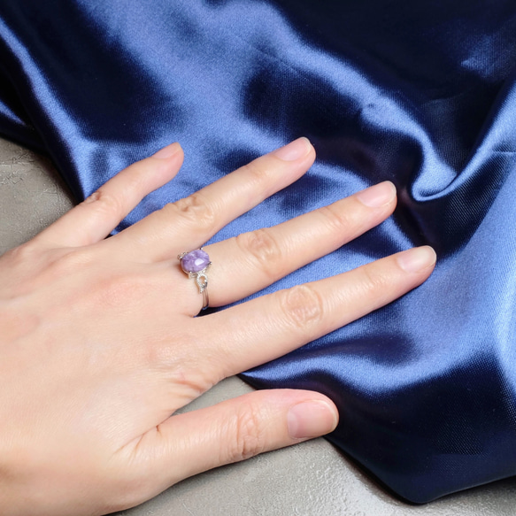 紫龍晶水晶戒指 天然療癒晶石 活口戒指 能量礦石 FREE SIZE 第4張的照片