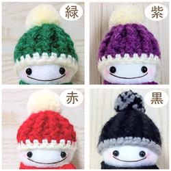 新作*SnowMan*選べるカラー*Creema*冬支度ハンドメイド*フェルト*雪だるま*手編み*ニット*かご*飾り 4枚目の画像