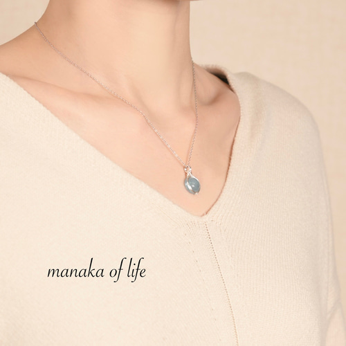 スカイカイヤナイト ワイヤーラッピング ネックレス silver935