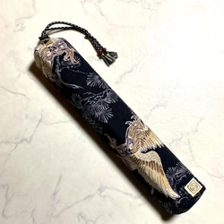 筒型バチ袋｜和太鼓 ばち入れ｜長い巾着袋｜40cmバチ用｜和柄・鷹