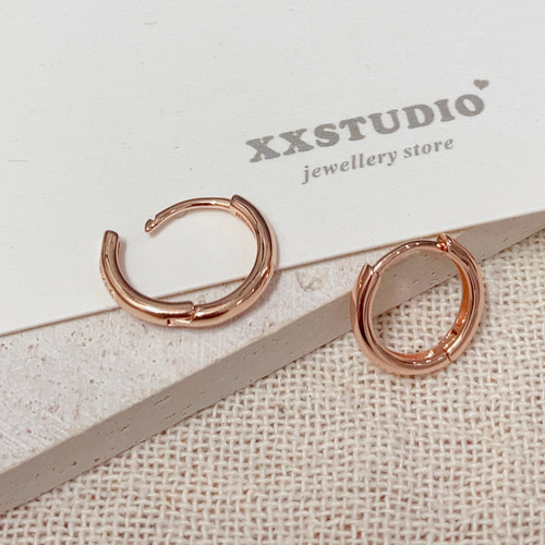 ピンクゴールド ストーン付き フープピアス 約10mm bloomonline_0202-1468-0010-