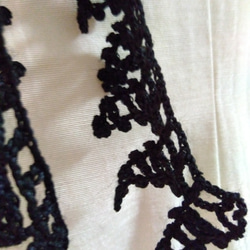 黒　もみの木のかぎ針編みネックレス 4枚目の画像