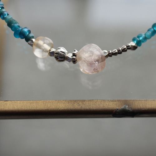 古代水晶 × インドパシフィックビーズ アンティーク ブレスレット 