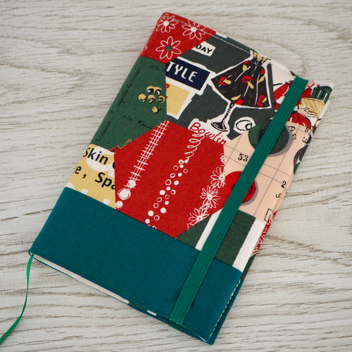 文庫本】ゴムバンド栞付ブックカバー 手帳カバー☆小関鈴子☆レトロ