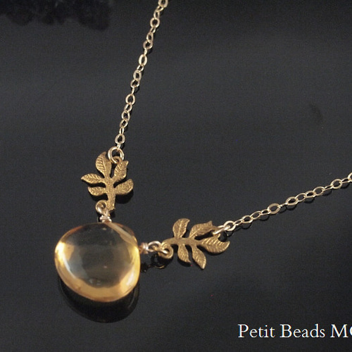 1640　金運高める✨️　大きめ♡　多面カット　うるうる♥　シトリンネックレス 1640 金運高める✨️ 大きめ♡ 多面カット うるうる♥ シトリン