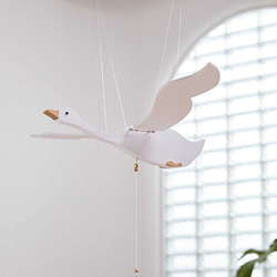 創造的な木製の白鳥、空中装飾品、飛んでいる木製の鳥 5枚目の画像