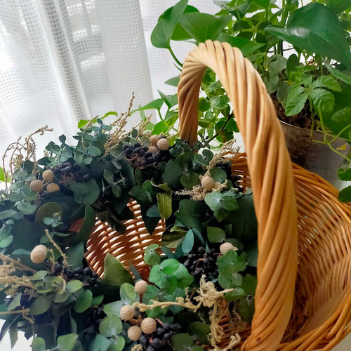 ＊Natural＊ユーカリとリューカのパープルリース☆ドライフラワーリース e9fe12fc064b808bb4e6531a4eb3d5