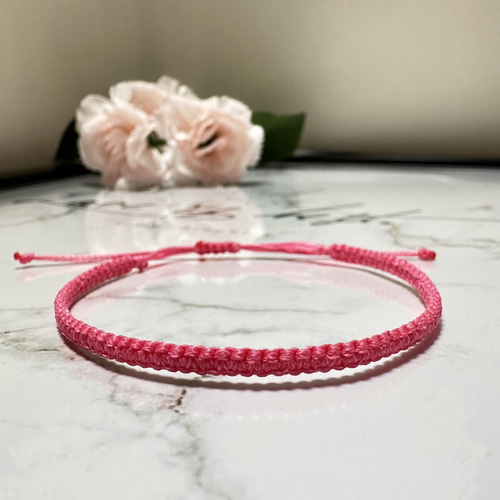 ミハエルネグリンのピンク系ローズ付きすりガラスブレスレット ミサンガ ブレスレット ネオンカラー ピンク ブレスレット アカネ 通販