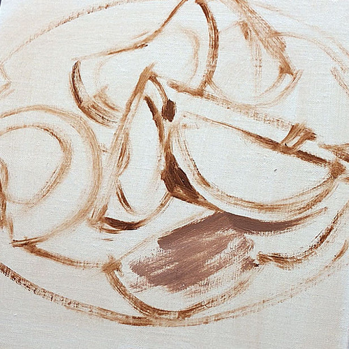 デジタル´85 / 抽象画 キャンバス 額セット 44×32㎝ 原画1点のみ