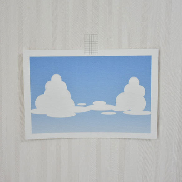 夏の雲 ポストカード インテリア 雑貨 夏 雲 夏空 メッセージカード ポスター 1枚目の画像