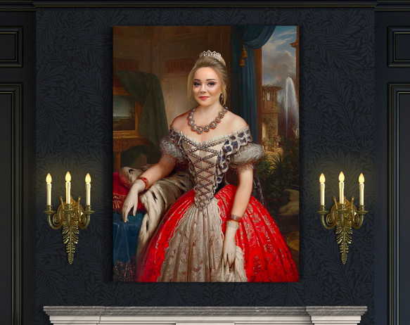 【オーダーメイド】写真からカスタムロイヤルキング天皇皇帝油絵スタイルの肖像画一点物 似顔絵 イラスト彼氏夫の贈り物誕生日 100%