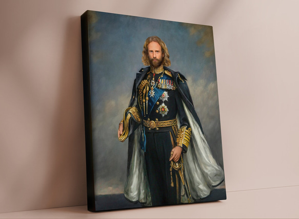 【オーダーメイド】写真からカスタムロイヤルキング天皇皇帝油絵スタイルの肖像画一点物 似顔絵 イラスト彼氏夫の贈り物誕生日 100%