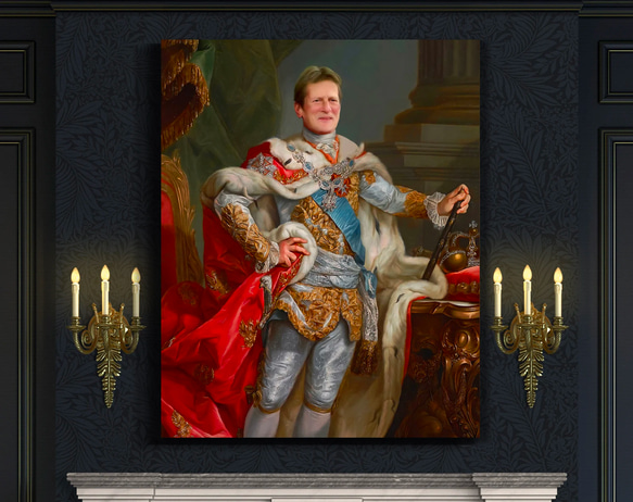 【オーダーメイド】写真からカスタムロイヤルキング天皇皇帝油絵スタイルの肖像画一点物 似顔絵 イラスト彼氏夫の贈り物誕生日 100%