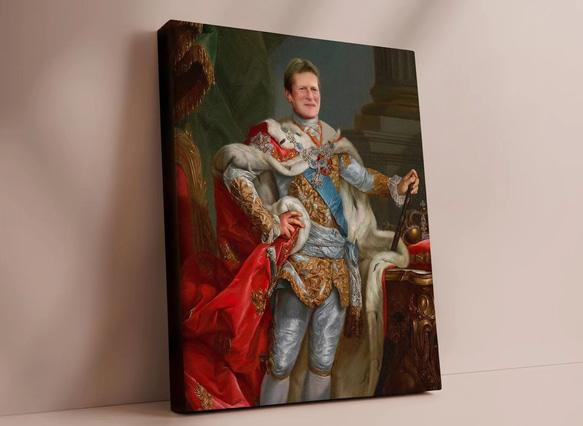 【オーダーメイド】写真からカスタムロイヤルキング天皇皇帝油絵スタイルの肖像画一点物 似顔絵 イラスト彼氏夫の贈り物誕生日 100%