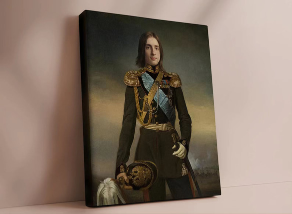 【オーダーメイド】写真からカスタムロイヤルキング天皇皇帝油絵スタイルの肖像画一点物 似顔絵 イラスト彼氏夫の贈り物誕生日 100%