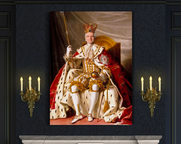 【オーダーメイド】写真からカスタムロイヤルキング天皇皇帝油絵スタイルの肖像画一点物 似顔絵 イラスト彼氏夫の贈り物誕生日 100%