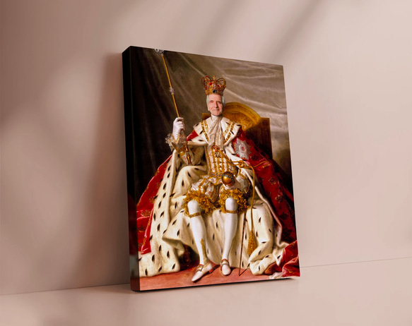 【オーダーメイド】写真からカスタムロイヤルキング天皇皇帝油絵スタイルの肖像画一点物 似顔絵 イラスト彼氏夫の贈り物誕生日 100%