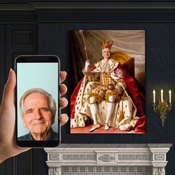 【オーダーメイド】写真からカスタムロイヤルキング天皇皇帝油絵スタイルの肖像画一点物 似顔絵 イラスト彼氏夫の贈り物誕生日 4枚目の画像