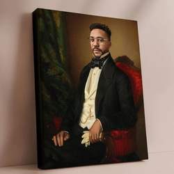 【オーダーメイド】写真からカスタムロイヤルキング天皇皇帝油絵スタイルの肖像画一点物 似顔絵 イラスト彼氏夫の贈り物誕生日 2枚目の画像