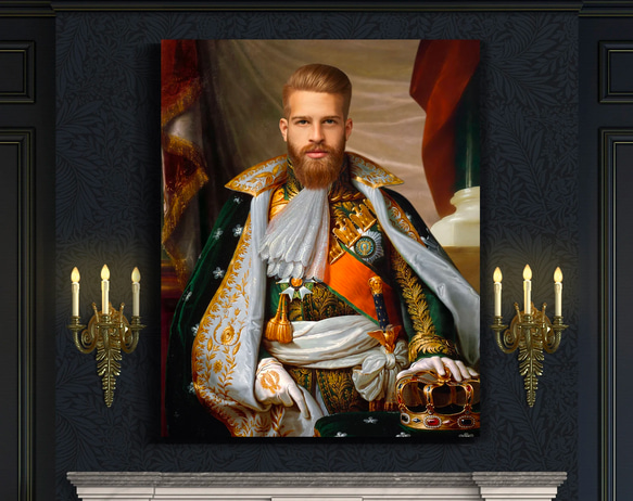 【オーダーメイド】写真からカスタムロイヤルキング天皇皇帝油絵スタイルの肖像画一点物 似顔絵 イラスト彼氏夫の贈り物誕生日                                     彼または彼女へのユニークなカスタムギフトをお探しですか? パーソナライズされた R1238242795(9555円)