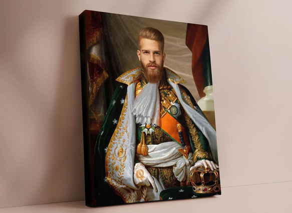 【オーダーメイド】写真からカスタムロイヤルキング天皇皇帝油絵スタイルの肖像画一点物 似顔絵 イラスト彼氏夫の贈り物誕生日                                     彼または彼女へのユニークなカスタムギフトをお探しですか? パーソナライズされた R1238242795(9555円)