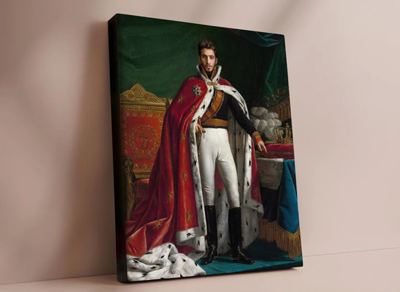 【オーダーメイド】写真からカスタムロイヤルキング天皇皇帝油絵スタイルの肖像画一点物 似顔絵 イラスト彼氏夫の贈り物誕生日 100%