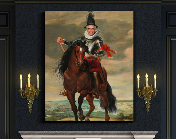 【オーダーメイド】写真からカスタムロイヤルキング天皇皇帝油絵スタイルの肖像画一点物 似顔絵 イラスト彼氏夫の贈り物誕生日 100%