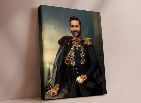 【オーダーメイド】写真からカスタムロイヤルキング天皇皇帝油絵スタイルの肖像画一点物 似顔絵 イラスト彼氏夫の贈り物誕生日 100%