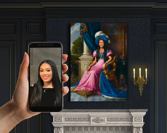 【オーダーメイド】写真からカスタムロイヤルキング天皇皇帝油絵スタイルの肖像画一点物 似顔絵 イラスト彼氏夫の贈り物誕生日 100%