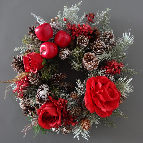 NEW！アートフラワーギフト2023＊クリスマスリース！NO.7 リース