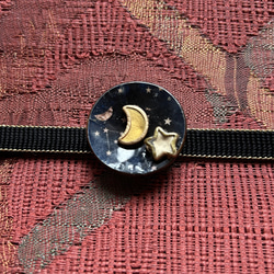 ビンテージ素材のロマンティックな月と星の帯留め「久遠のカリスマ」 13枚目の画像