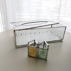 ステンドグラス 蓋つき小物入れ カードボックス アクセサリーボックス