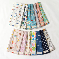 柄が選べる 3枚セット ハーフハンカチ 【子供用】 ダブルガーゼ パイル