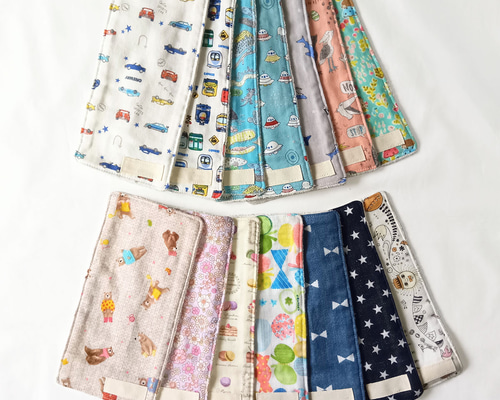 柄が選べる 3枚セット ハーフハンカチ 【子供用】 ダブルガーゼ パイル