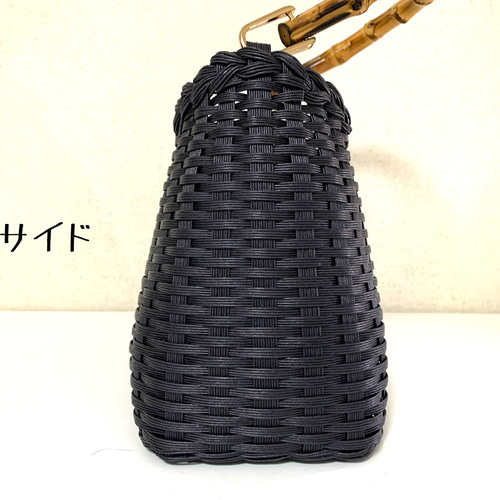 受注製作】 バンブーバッグ ワンショルダー シンプルかごバッグ