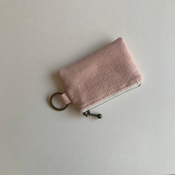 迷你零錢包（棉麻粉色+刺猬貼花） 第2張的照片