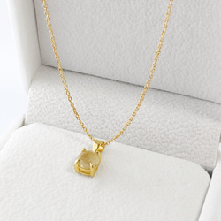 【宝石質ジュエリー】金線が輝く ルチルクォーツ(6mm)のゴールドネックレス／18KGP 1枚目の画像